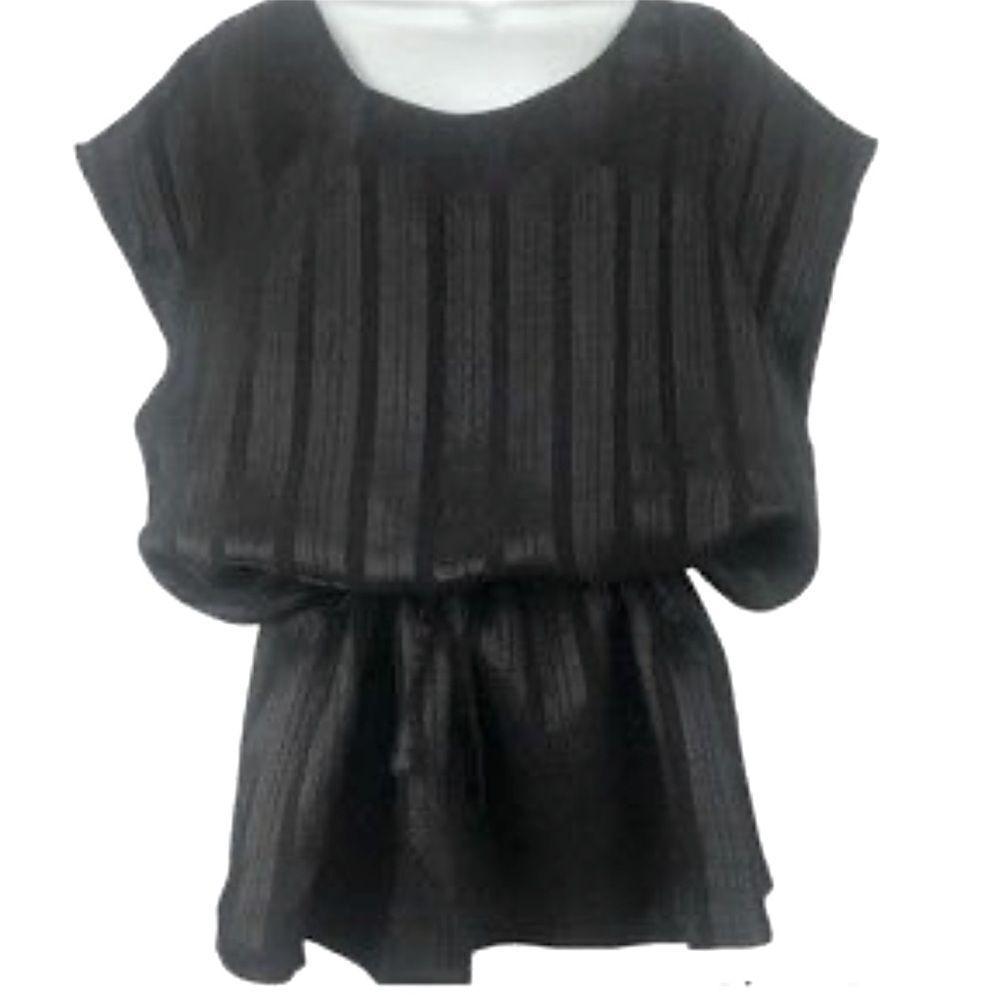 Forenza The Limited Black Sleeveless Shimmer Stripe Tunic Vest Top NEW